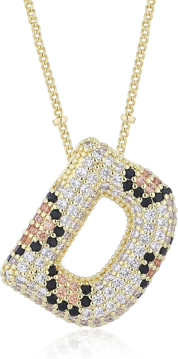 18K Gullbelagt Leopard Bokstavkjede A–Z