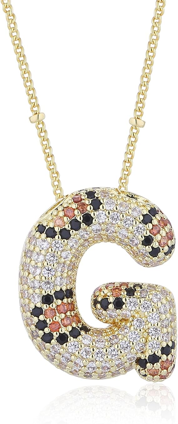 18K Gullbelagt Leopard Bokstavkjede A–Z