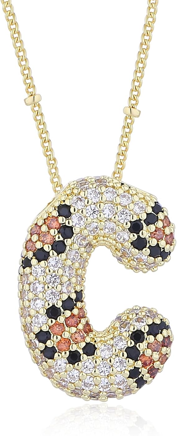 18K Gullbelagt Leopard Bokstavkjede A–Z