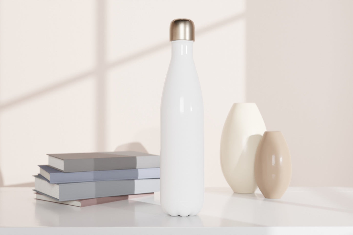 Hvit 500ml Rustfri Stålflaske